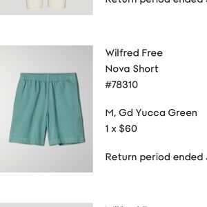 Wilfred Free Nova Short. Medium. Color Yucca Green.